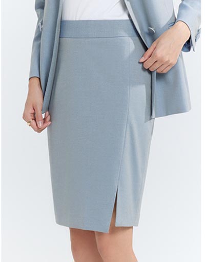 Mid-length slim-fit skirt-012